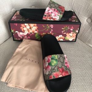 Gucci floral slides